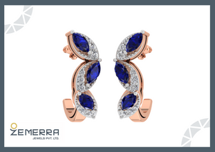 14k Rose Gold Diamond Hoop Earrings Easy to Wear