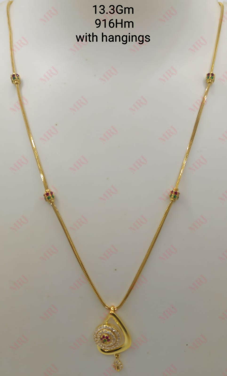 22kt CZ Chain Set Sarafa Bazar India