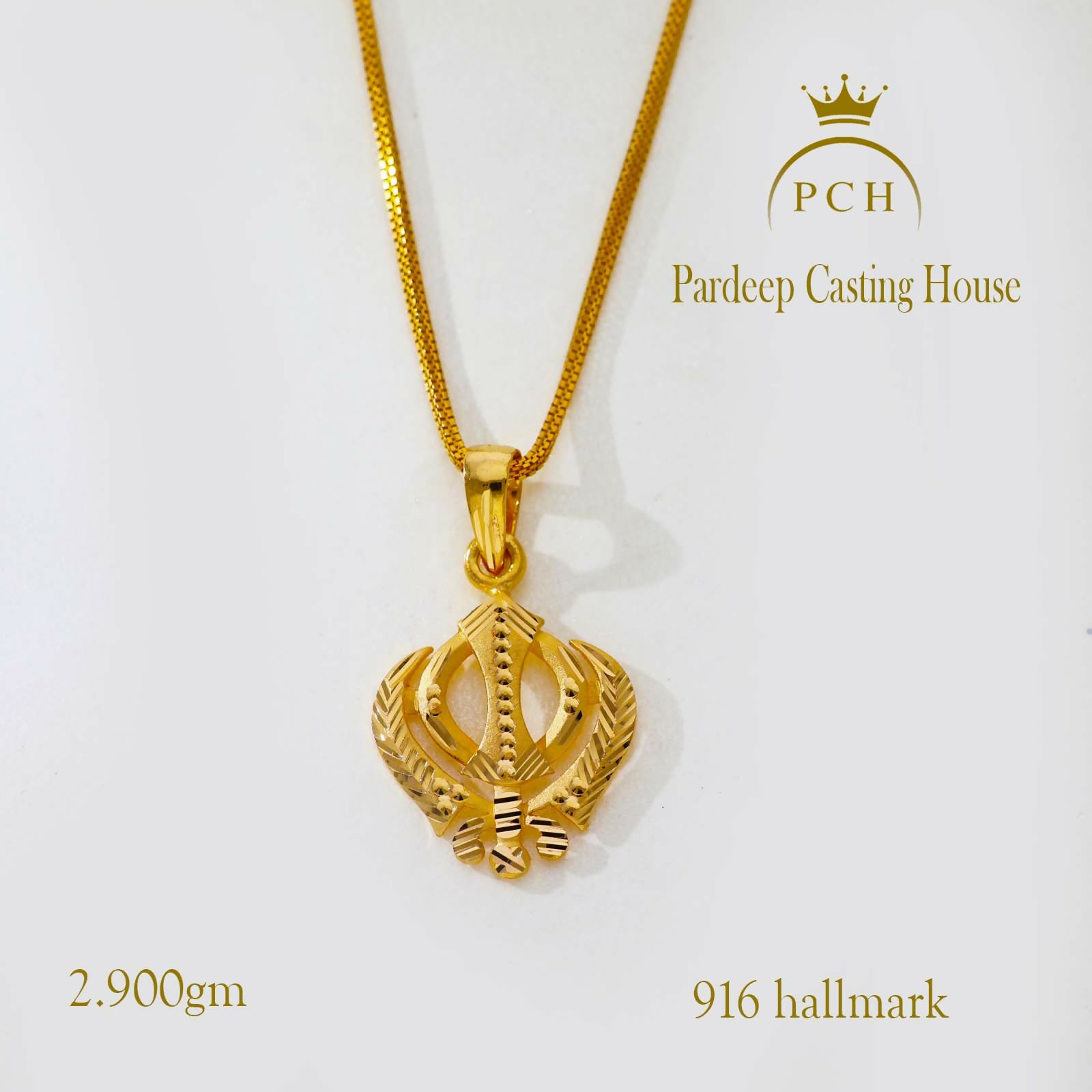 Copy of Gold Designer Khanda Pendant Sarafa Bazar India