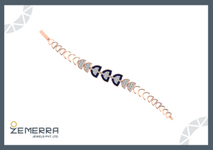 14K Rose Gold & Real Diamond Bracelets Sarafa Bazar India