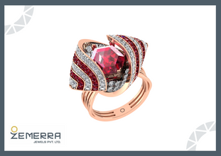 14K Rose Gold Diamond Rings Sarafa Bazar India