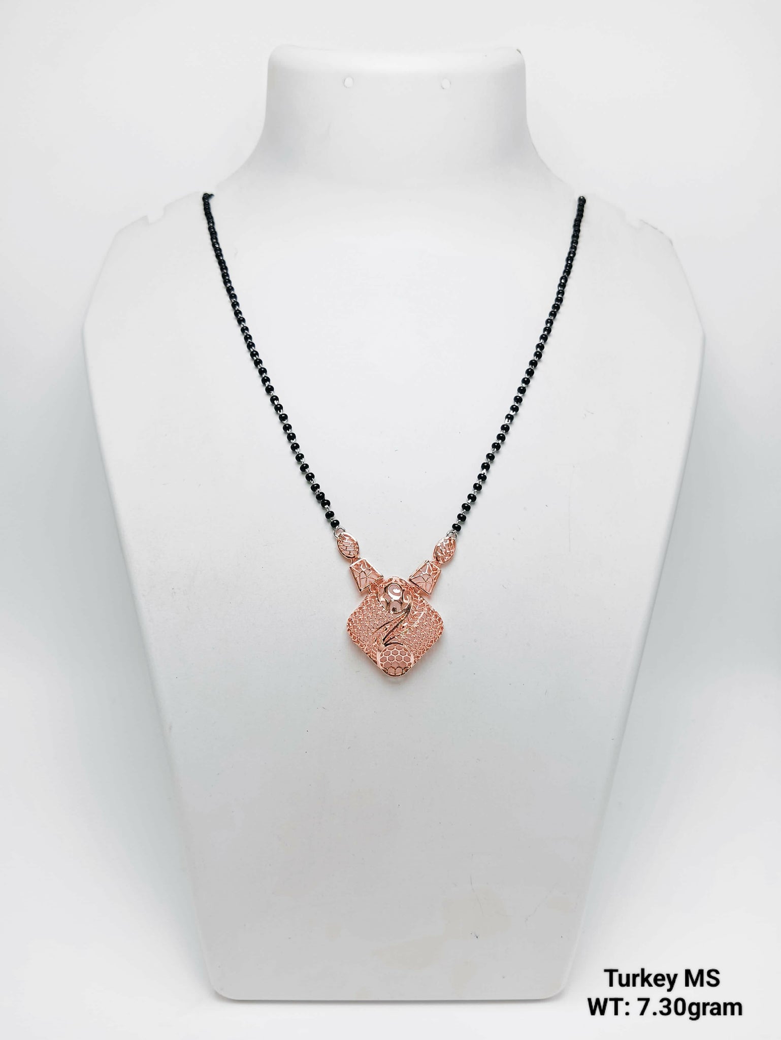 925 Silver Rose Gold Turkey Mangalsutra Sarafa Bazar India