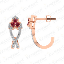 Brilliant 14K Rose Gold Diamond Floral Bali For Her Sarafa Bazar India