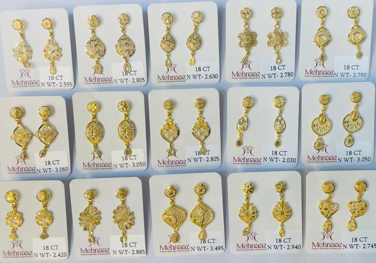 18kt Gold Earrings Sarafa Bazar India