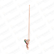 Fancy 14K Gold Diamond Infinity Shape Colorstone Pendant Set Sarafa Bazar India