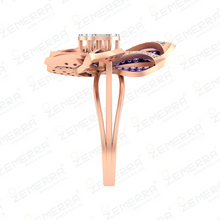 Trending Now 14K Gold Diamond Floral Shape Ring For Her Sarafa Bazar India