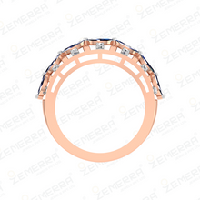 Diamond Engagement Ring With Sapphire Stone In 14K Gold Sarafa Bazar India