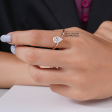 Pear Cut Solitaire Diamond Ring Sarafa Bazar India