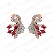 Peacock Inspried Diamond Pendant In 14K Rose Gold Sarafa Bazar India