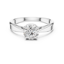 Round Cut Lab Grown Diamond Women's Ring 9Kt White Gold LR-3 Sarafa Bazar India