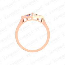 Hot Selling Diamond Gemstone Ring In 14K Rose Gold Sarafa Bazar India