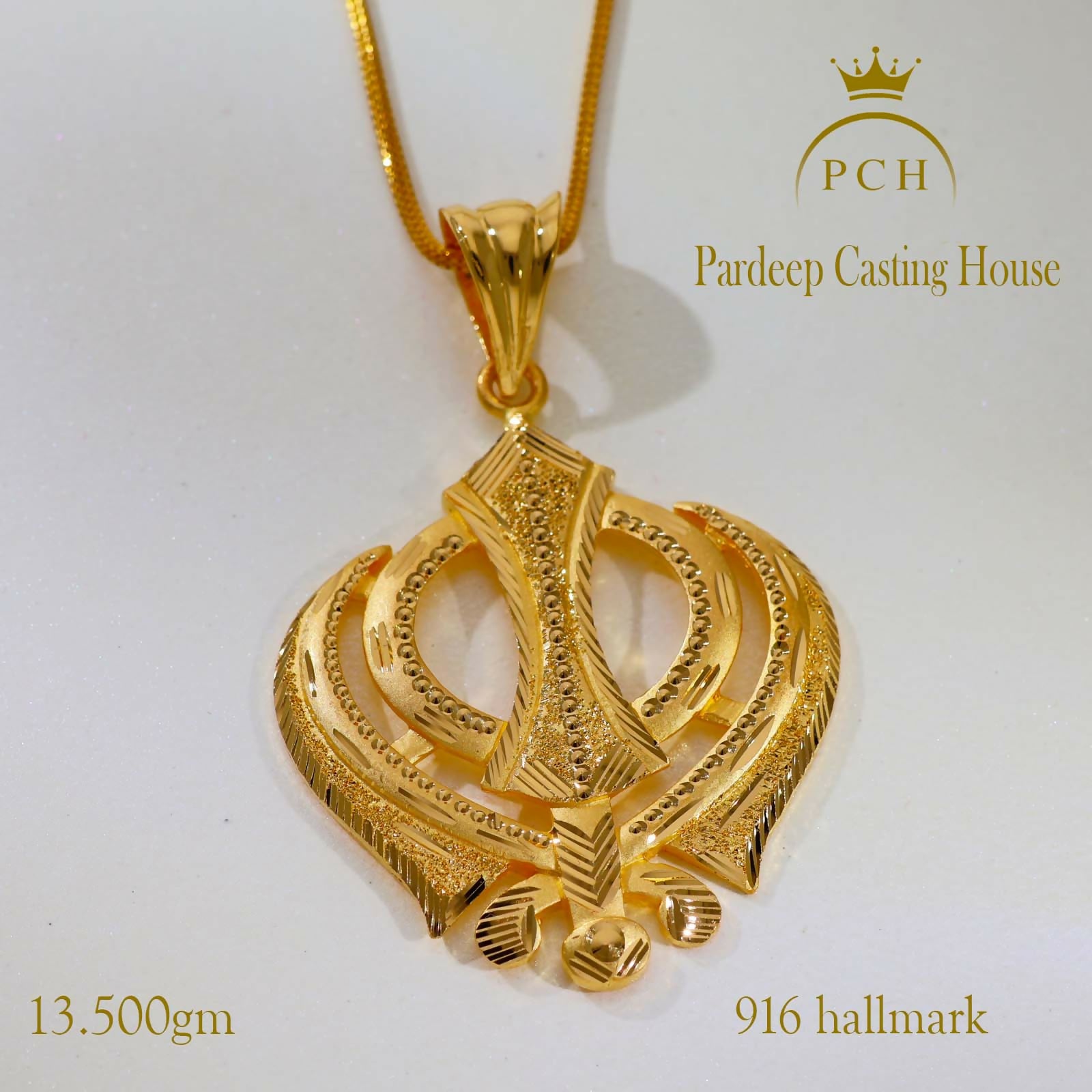 Copy of Khanda SinghGold Pendant Sarafa Bazar India