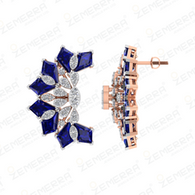 14K Real Gold Diamond Kite Shape Stone Necklace Set Sarafa Bazar India