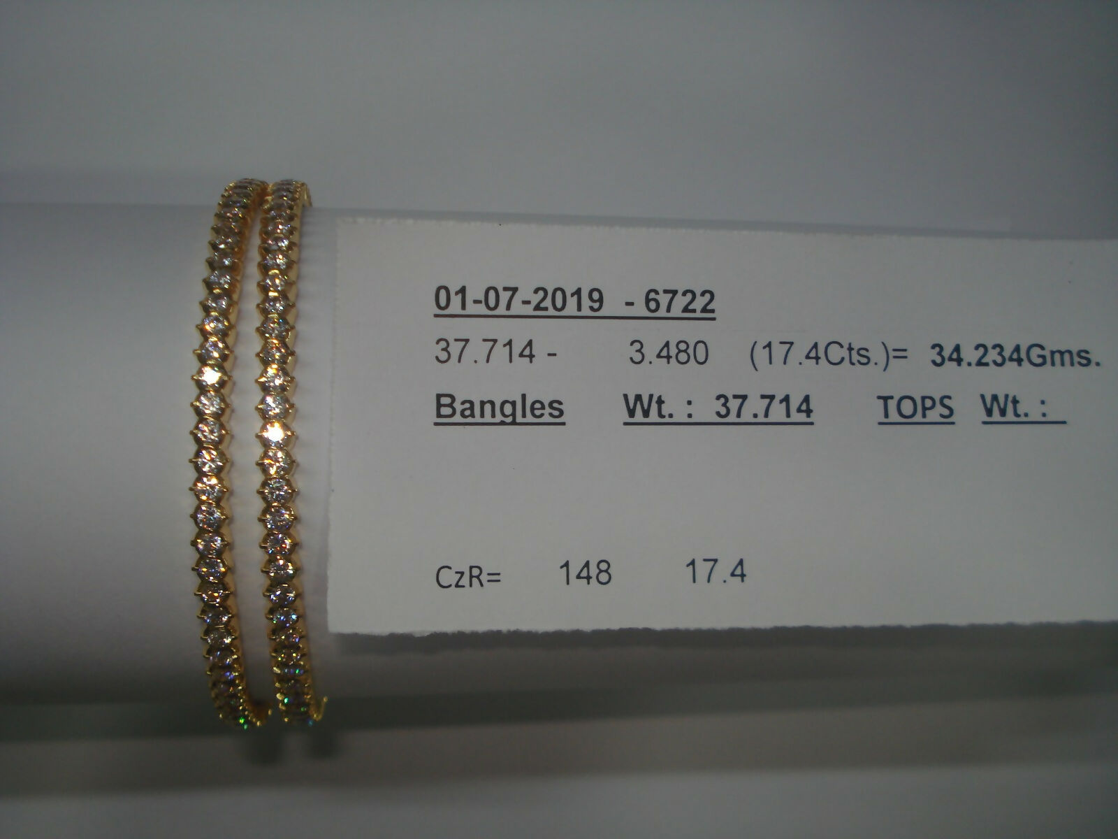 Light Weight Gold Stone Bangles Sarafa Bazar India