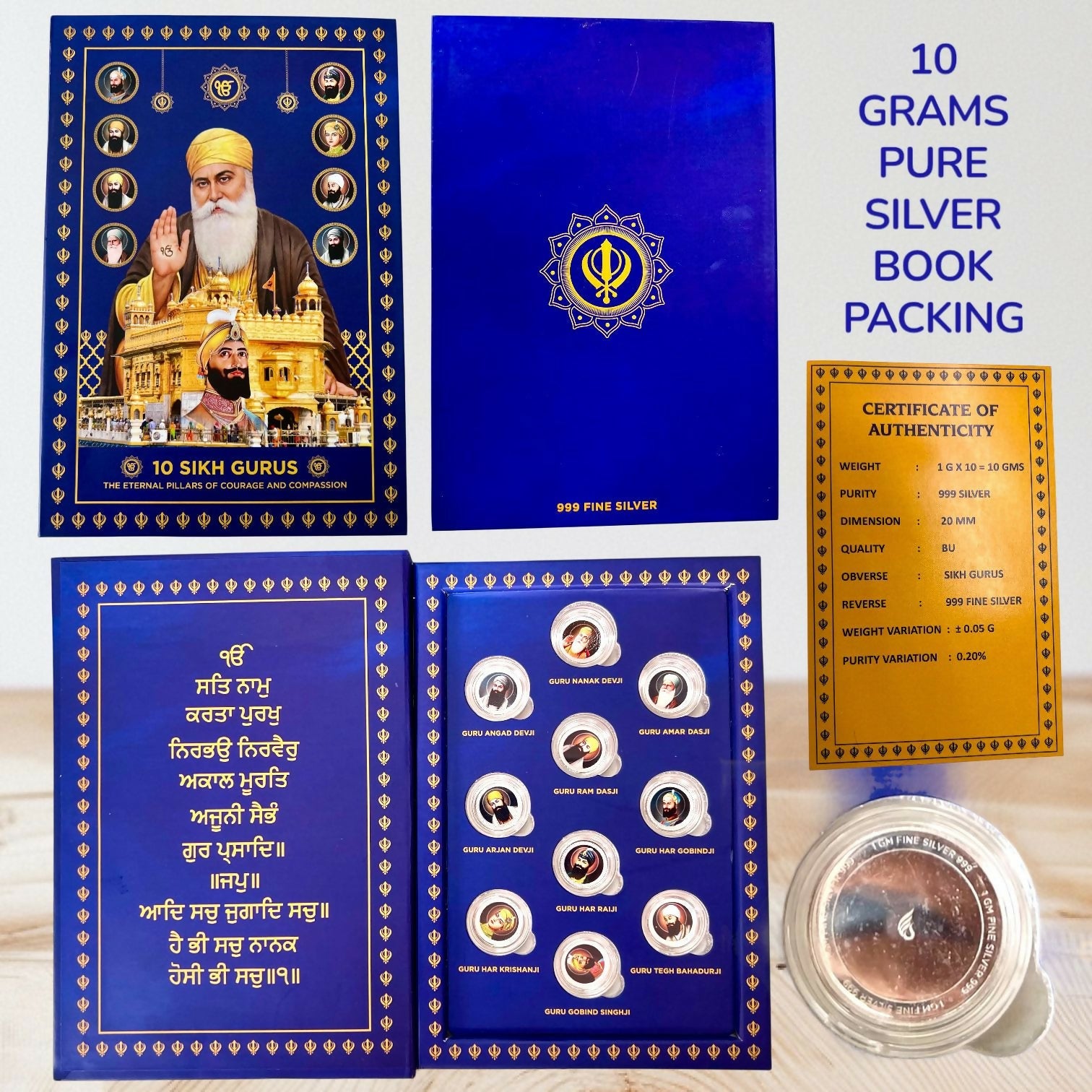 10gm Pure Silver Coins Book Packing Sarafa Bazar India