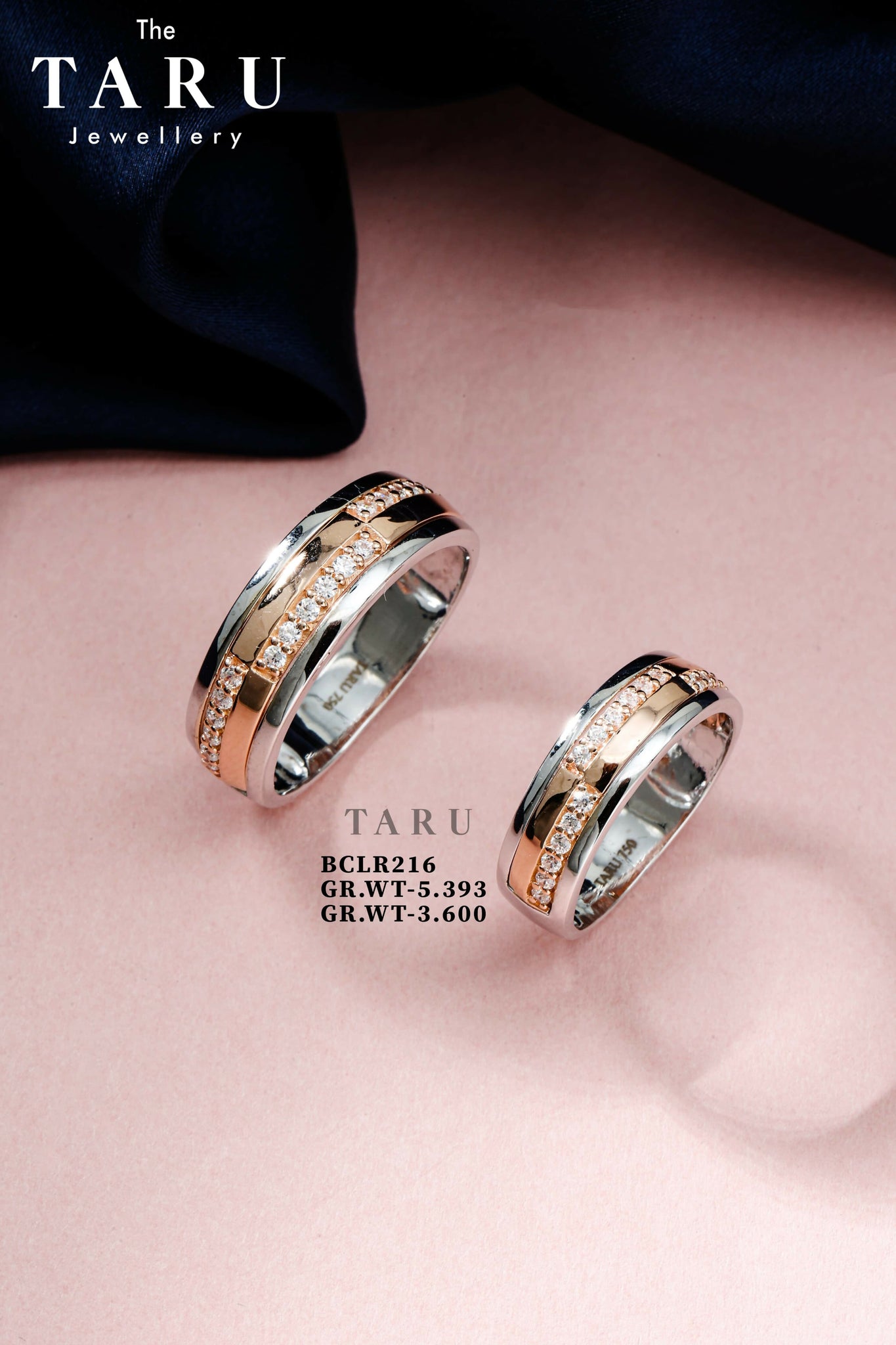 18kt Rose Gold Couple Band Sarafa Bazar India