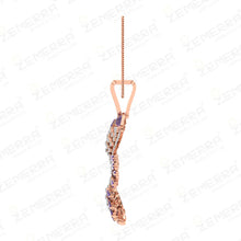 Amethyst Baguette Stone Swirl Pendant Set In 14K Gold Sarafa Bazar India