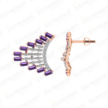 Amethyst Baguette Stone Swirl Pendant Set In 14K Gold Sarafa Bazar India