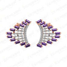 Amethyst Baguette Stone Swirl Pendant Set In 14K Gold Sarafa Bazar India