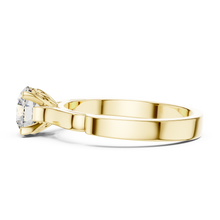 Round Cut Lab Grown Diamond Women's Ring 9Kt Yellow Gold LR-7 Sarafa Bazar India