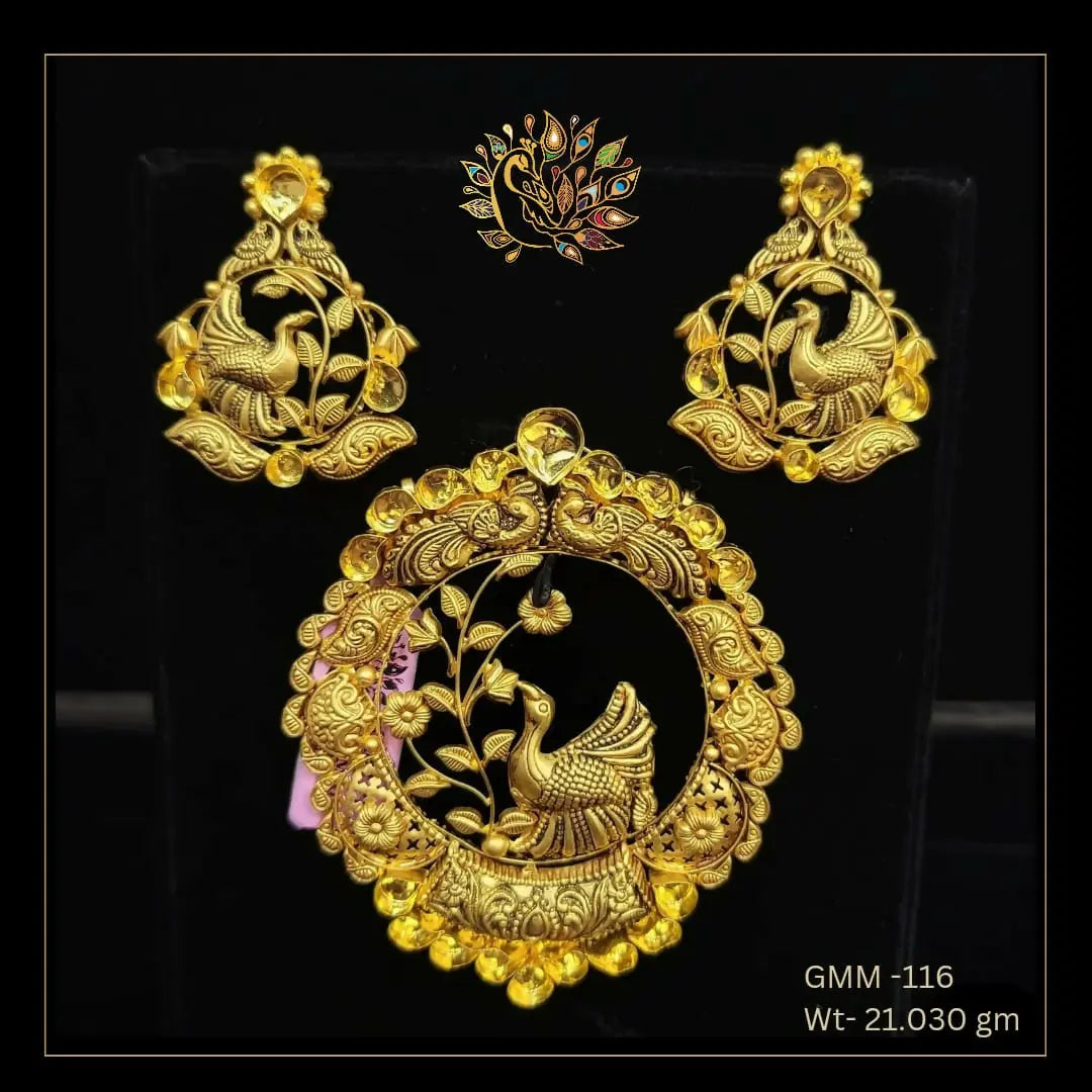 Antique Ghat Pendant Set Sarafa Bazar India