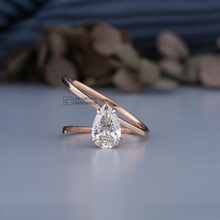 Pear Cut Solitaire Diamond Ring Sarafa Bazar India