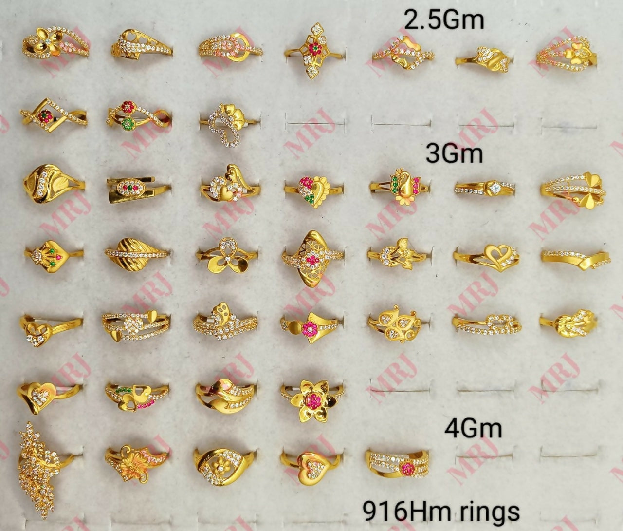 22kt CZ Ladies Rings Sarafa Bazar India