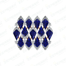 14K Gold Diamond Rings With Blue stone Sarafa Bazar India