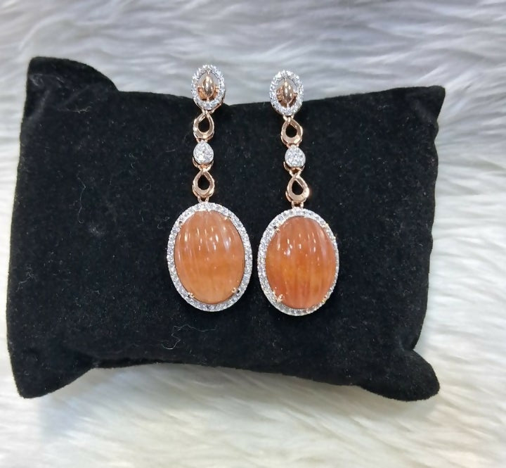 Rose Gold Earrings Sarafa Bazar India