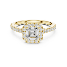 Asscher Cut Lab Grown Diamond Ring 9KT Yellow Gold Sarafa Bazar India