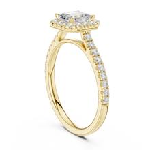 Asscher Cut Lab Grown Diamond Ring 9KT Yellow Gold Sarafa Bazar India