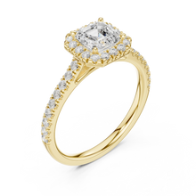 Asscher Cut Lab Grown Diamond Ring 9KT Yellow Gold Sarafa Bazar India