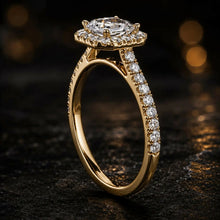 Asscher Cut Lab Grown Diamond Ring 9KT Yellow Gold Sarafa Bazar India