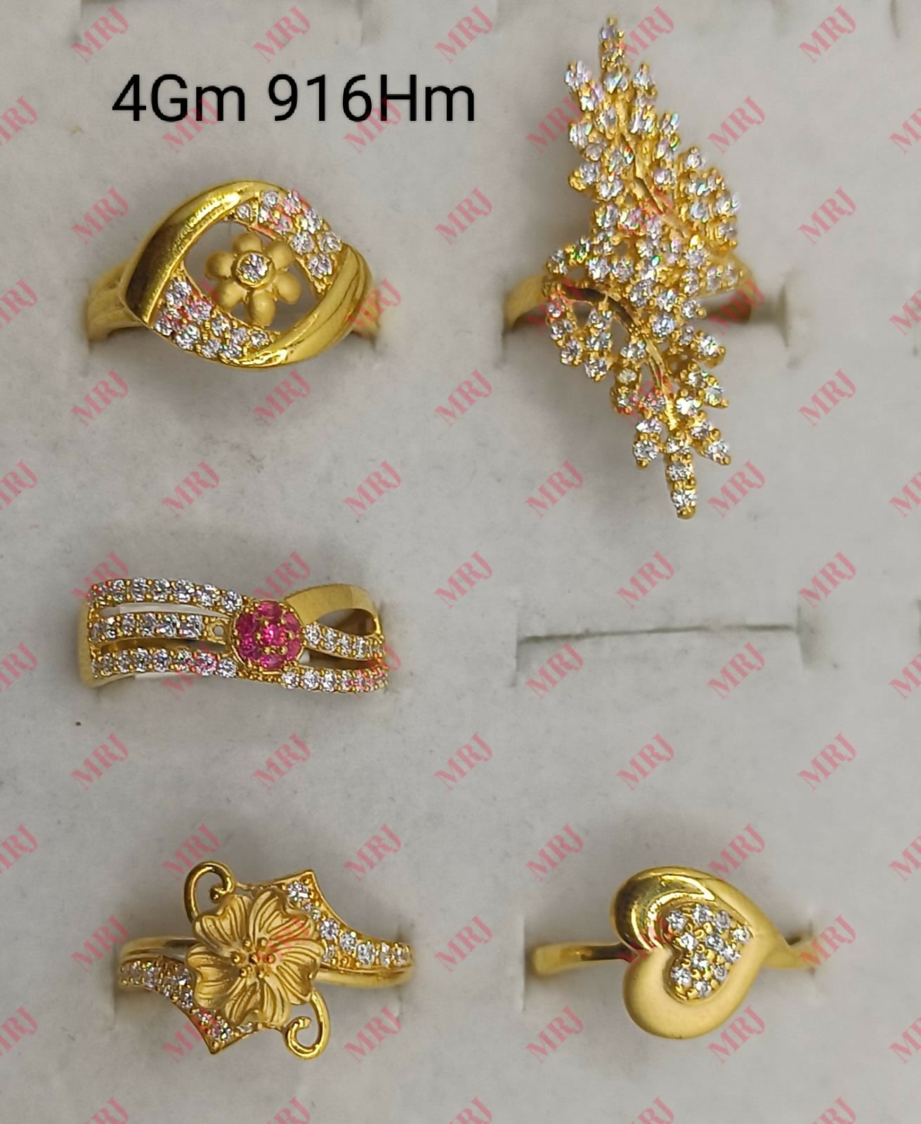 22kt CZ Ladies Rings Sarafa Bazar India