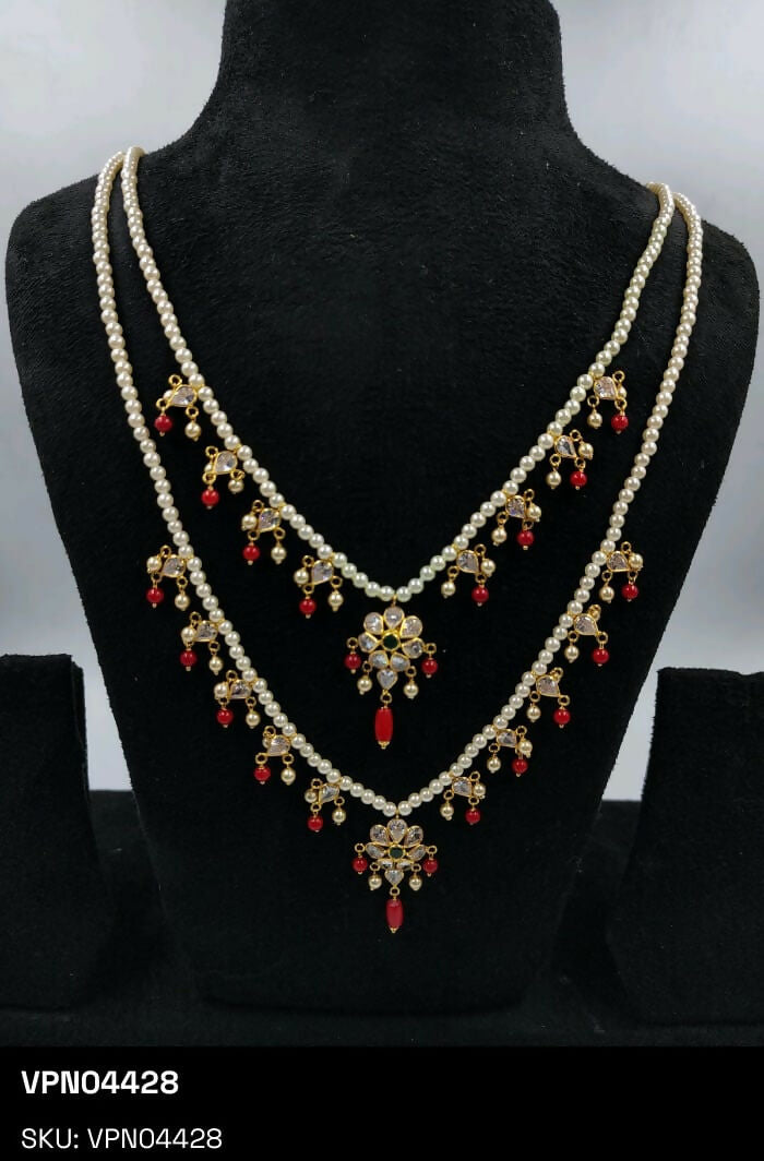 Light Weight CZ Polki Necklace Sarafa Bazar India