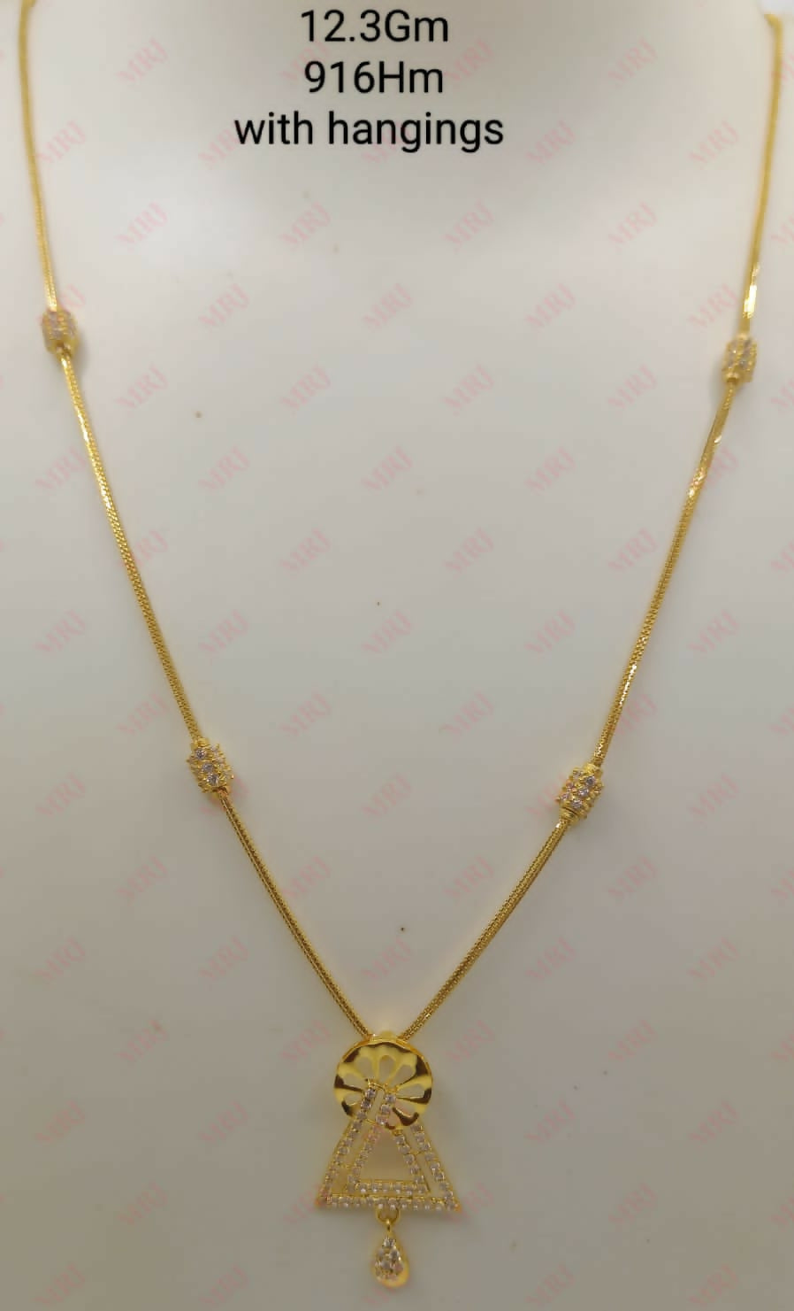 22kt CZ Chain Set Sarafa Bazar India