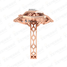 14K Gold Diamond Geometric Design Pendant Set With Red Stones Sarafa Bazar India