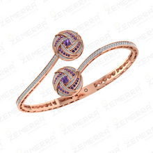 Dizzling Diamond Open Cuff Bracelets in 14K Rose Gold Sarafa Bazar India