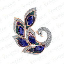 Unique 14K Rose Gold Diamond Ring - Peacock Design Sarafa Bazar India