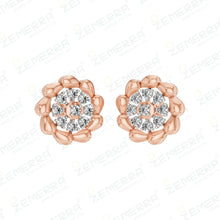 Floral Diamond Pendant in 14K Rose Gold – Elegant Design Sarafa Bazar India