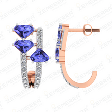 14K Rose Gold Diamond Bali Earring for Women Sarafa Bazar India