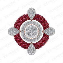 Delicate 14K Gold Diamond Ruby Stone Cocktail Ring