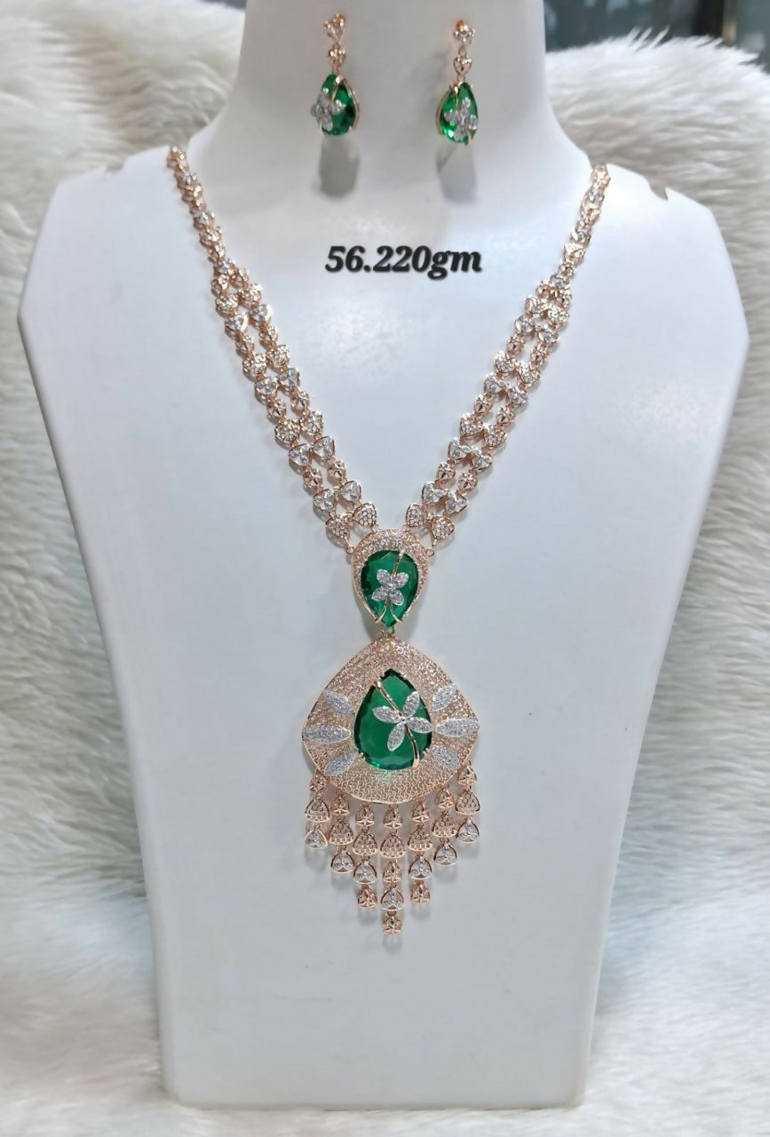Rose Gold Long Set Sarafa Bazar India