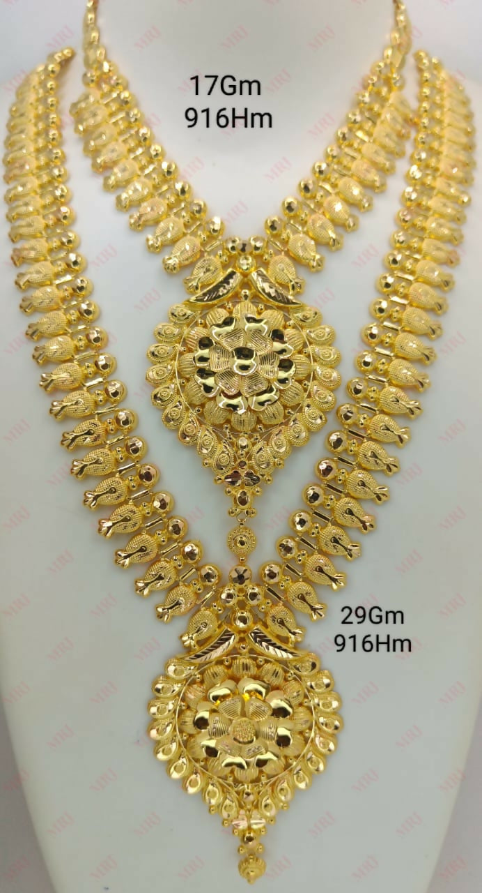 22kt Gold Necklace & Long Set Sarafa Bazar India