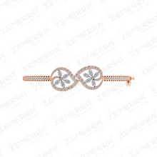 Floral Infinity Diamond Bracelet in 14K Rose Gold Sarafa Bazar India