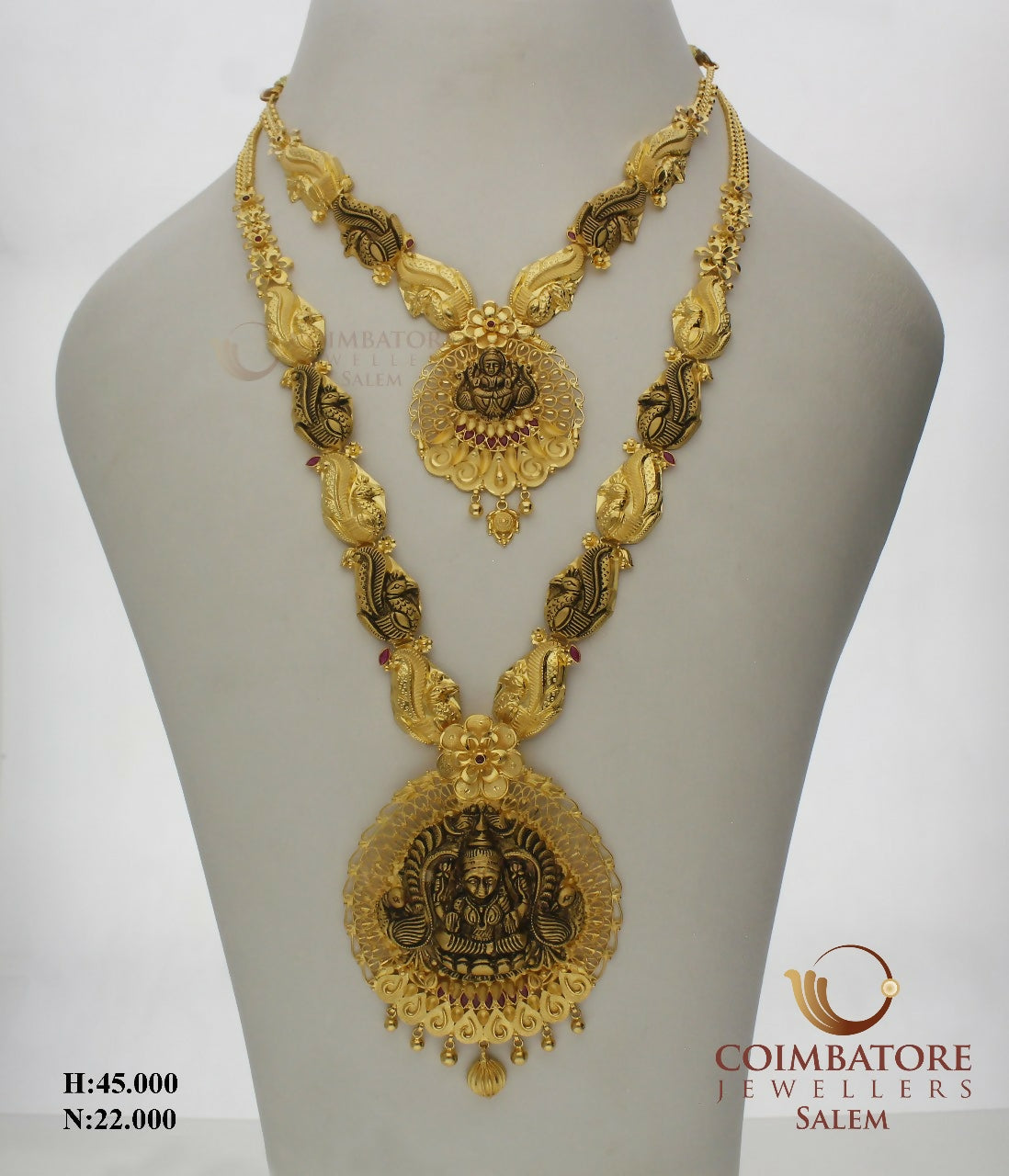 Semi Antique Long & Short Necklace Sarafa Bazar India