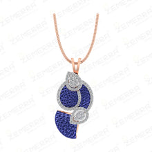 Best Choice 14K Gold Diamond Curved swirl Pendant Set Sarafa Bazar India