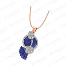 Best Choice 14K Gold Diamond Curved swirl Pendant Set Sarafa Bazar India