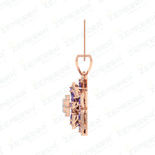 14K Rose Gold Purple Gemstone Pendant – New Design Sarafa Bazar India