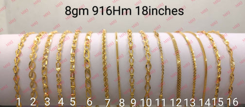 22kt Casting Ladies Chains Sarafa Bazar India